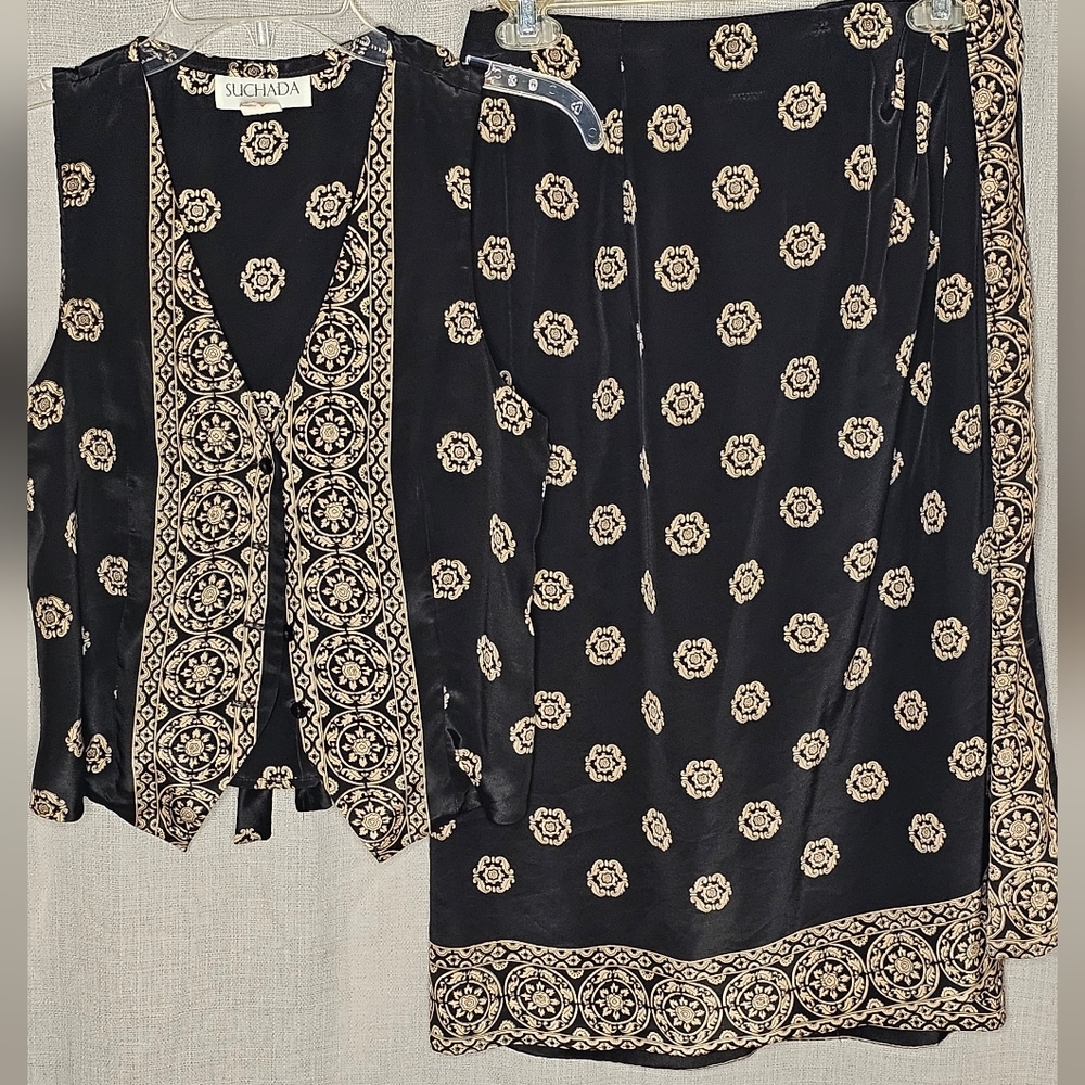 VINTAGE wrap skirt and vest top